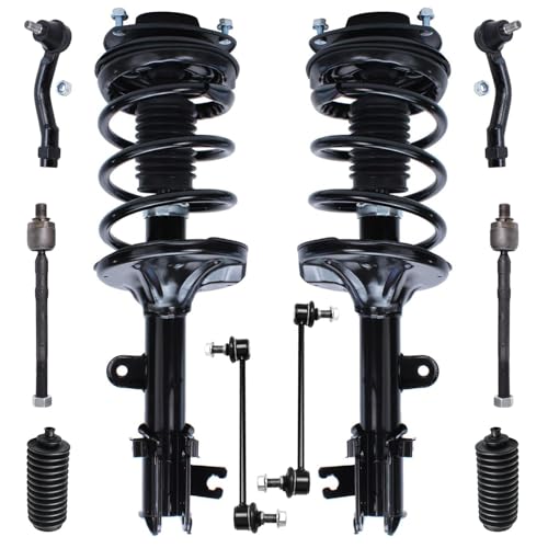 Image of Detroit Axle - Front 10pc Struts Kit for 05-09 Hyundai Tucson, 05-10 Kia Sportage, Struts & Coil Spring Tie Rods Sway Bars Boots 2005 2006 2007 2008 2009 2010 Replacement Suspension