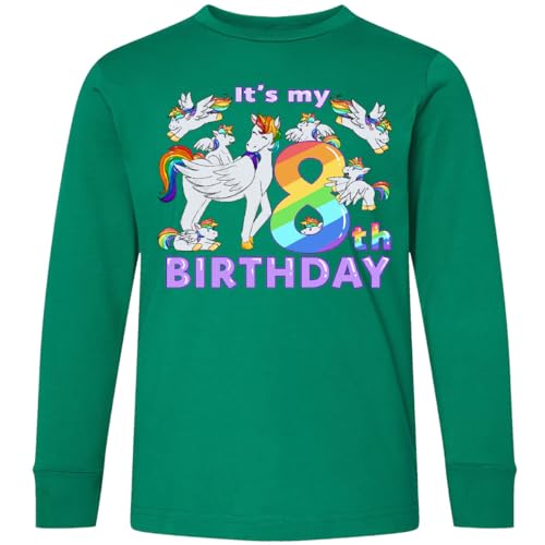 inktastic It's My 8th Birthday Unicorn Youth Long Sleeve T-Shirt