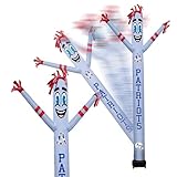 Sporticulture NFL New England Patriots Inflatable Crazy Sports Fan-Retro with LED Lights & Built-in Blower Air Wacky Dancers Balloon Merchandise for NFL Fans & Outdoor Party Decoration