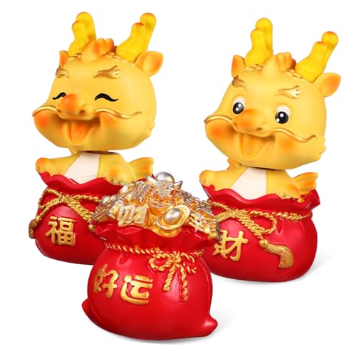 Cabilock 1 Juego Adornos de Dragón Chino para Escritorio de Figuras de Dragón con Diseño Adorable y Auspicioso Decoraciones de Año y para Amigos y Familiares