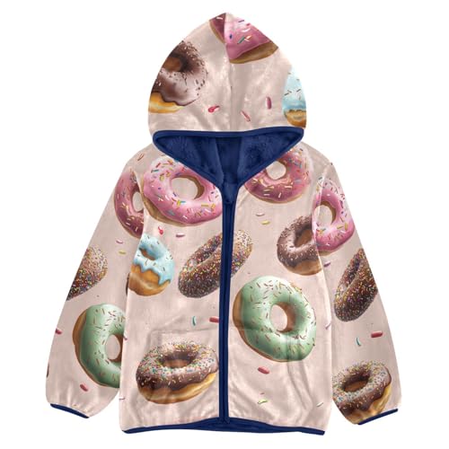 Bagel Bread Girls Fleece Jacket Girls Fall Jacket Girls Zip Up Hoodie Girls Sherpa Jacket 2-10T