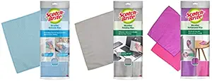 Scotch-Brite Microfiber Multipurpose Wipe (Pack of 2) & Microfiber Polishing Wipe (Grey) (SB MF Polishing wipe Rs 149) & Microfiber Bathroom Wipe (Blue), Set of 1