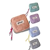 ポーチ、小さめサイズ、かわいいデザイン、カジュアル、レディース用サニタリーポーチ、化粧ポーチ、小物入れ、旅行、トラベルポーチ、メイクポーチ (オレンジ)