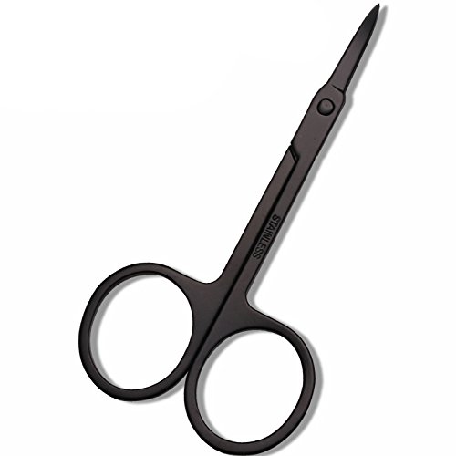 2 Pcs Stainless Steel Safety Round Tip Scissors Professional Personal Care for Nose Ear Beard Baby Nail Makeup Tool (Polishing)