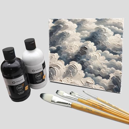Image of Artecho Lamp Black Acrylic Paint 500ml / 17oz Large Bottle