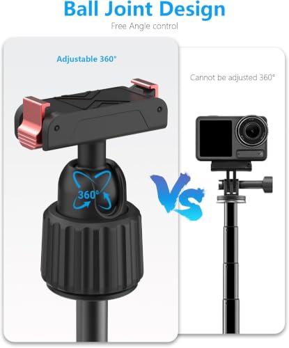 Image of ELFOG Magnetic Quick Release Extension Rod Selfie Stick Tripod Compatible with DJI Osmo Action Cameras, 40cm Extendable Monopod with Tripod Stand
