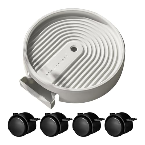 植物ローラーベース - 丸い植物は360度回転可能なホイールで立っています|バルコニーの屋外パティオと屋内の家庭用キャスターを備えた頑丈な植木鉢輸送トレイ、約26x26cm/10.24x10.24インチ(内径約23.5cm/9.25インチ)