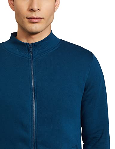 Image of Amazon Brand - Symbol Men Cotton Blend High Neck Zipper Sweatshirt (Available in Plus Sizes)