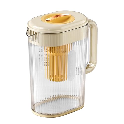 Pitcher with Lid | Beverage Pitcher with Lid | Water Pitcher with Cover | Glass Pitcher with Lid, Pitcher for Iced Tea with Lid, Pitcher with Spill-Proof Lid