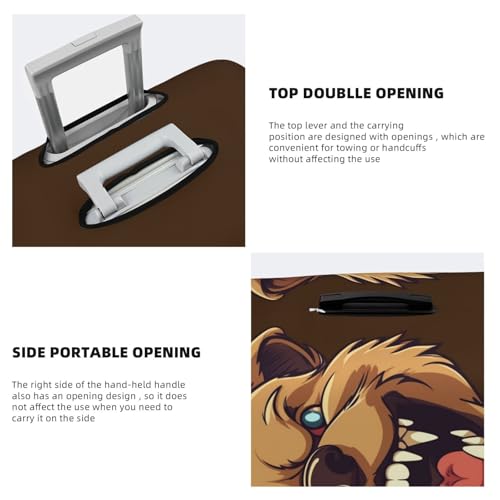 Travel Luggage Cover Bear showing teeth Suitcase Protector Elastic Washable Stretch Suitcase Protector Anti-Scratch Travel Suitcase Cover Fit 18-32 Inch Luggage4