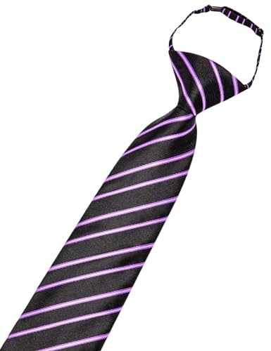 Image of Hi-Tie Boys Tie Pre-Tied Pocket Square Set Adjustable Kids Neckties Age 7-11 Years School UniForm Graduation