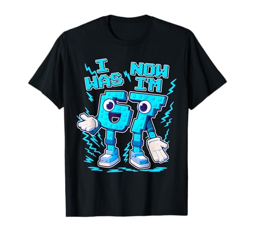I was 6 Now I'm 7 Six Seven 7 Years Old Birthday Brainrot T-Shirt