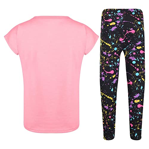 Image of A2Z 4 Kids Girls Love Crop Top T-Shirt And Splash Fashion Leggings Girls Pants Kids Outfit Sets Age 5-14 Years