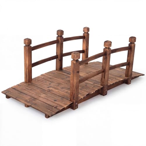 HAPPYGRILL 5 ft Wooden Garden Bridge
