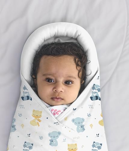 Image of TIDY SLEEP Baby Swaddle Wrappper Adjustable for Newborn || 100% Cotton Soft || Newborn Blanket for 0-3 Months (White)