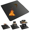 SAN LIKE 39" Square Fire Pit Mat Under Grill Mat for Outdoor Grill 3-Layer Double-Sided Fireproof Mat Oil-Proof Waterproof BBQ Pad for Grass Deck Patio Outdoor & Indoor Wood Burning Fire Pit Portable