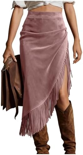 <h3>Faux Suede Fringe Skirt</h3>