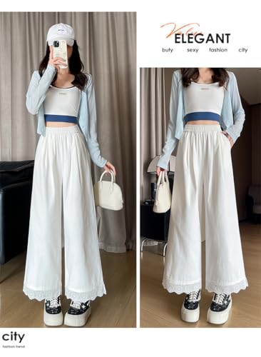 Women's Ultra Comfortable Sweatpants Lace Lace Wide Leg Pants Straight Leg Nine Minute Casual Pants Women's Pants2