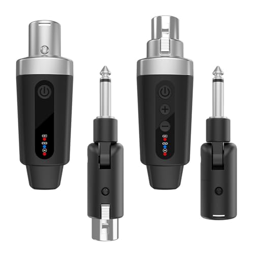 Wireless Microphone System, ABS XLR Wireless Transmitter and Receiver Set, 2.4G Plug and Play 30 to 50m Range 6.35mm Adapter for Concerts Studio Recording Events miniatura 5