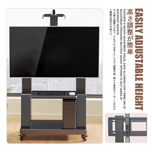 Soporte de Piso Móvil para TV con Ruedas y Ajuste de Altura miniatura 6