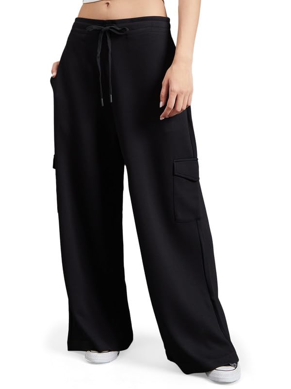 Image of GO COLORS Mostlysane Collection Scuba Cargo Sweatpants for Women | Lightweight, Mid Rise, 4 Pockets