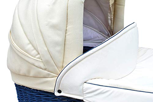 SKYLINE Klassisch Retro Stil Wicker LUX Kombi-Kinderwagen Buggy 3in1 Reise System Autositz (Isofix) (Morning Cream/14 "Räder)
