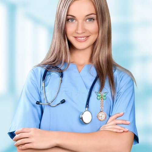 Image of Aroncent Nurse Fob Watch Collection: Medical Professional Lapel Pin-On Pocket Watches with Second Hand - Various Styles and Colors for Healthcare Workers