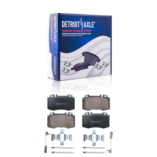 Image of Detroit Axle - Front Brake Kit for 2001-2003 Mercedes-Benz CL500, 2000-2002 S430, 2000-2003 S500, Disc Brake Rotors Ceramic Brakes Pads w /Hardware Replacement [12.99 inch Rotors]