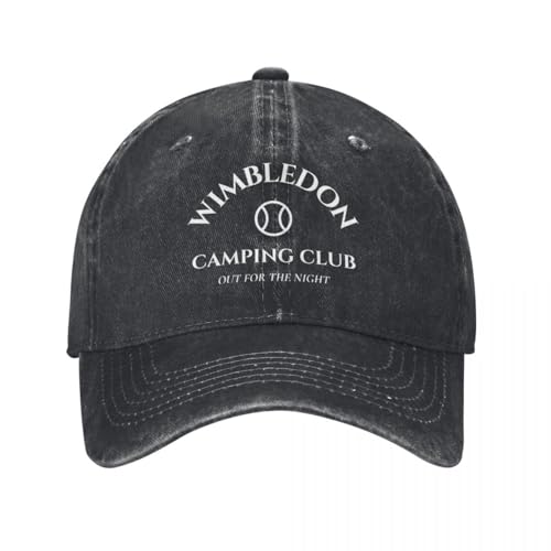 Gorra de béisbol Wimbledon Camping Club Juego de Tenis de Estilo Unisex Gorra Lavada desgastada Gorra de Sol de Verano al Aire Libre Vintage Regalos