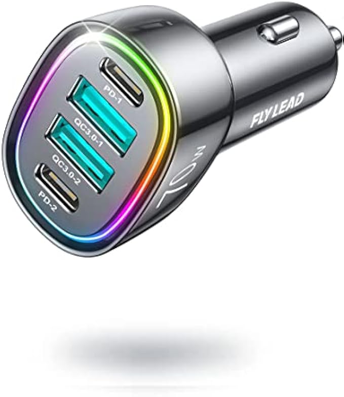 【???? ????????】 70W 4 Ports USB C Car Charger Super Fast Car Charger Adapter, PD3.0 35W Dual Type C Car Charger Compatible with iPhone 14 Pro Max/Pro/Samsung Galaxy 22/Google Pixel