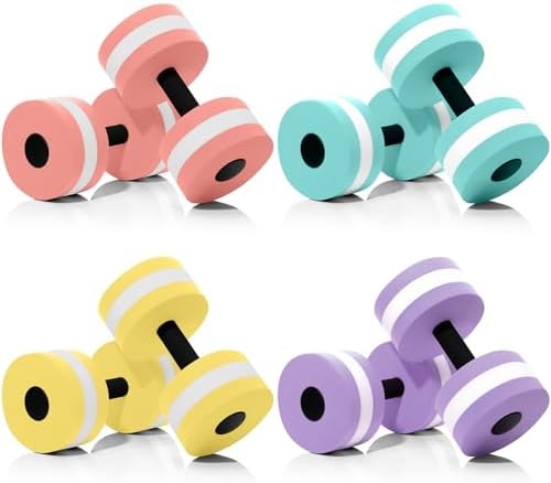 Shappy 8 Pcs Water Weight Aquatic Exercise Dumbbells Water Dumbbell Pool Exercise Weight Water Aerobics Equipment Eva Foam Dumbbell Set Aquatic Exercise Equipment Hand Bar for Fitness
