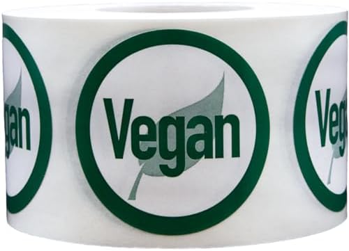 Vegan Food Rotation Labels 1.5 Inch Round Circle Dots 500 Adhesive Stickers image 2