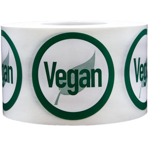 Vegan Food Rotation Labels 1.5 Inch Round Circle Dots 500 Adhesive Stickers