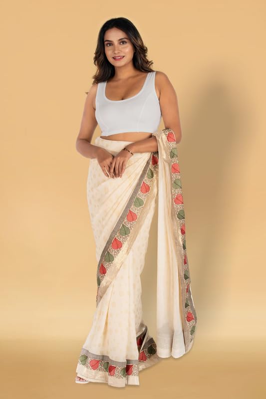 Image of Abhi Cotton Readymade Saree Blouse for Women- Sleeveless, U-Neck, Regular-fit, Stretchable, Pull-on Style