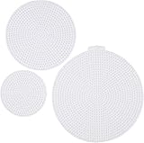 Tosnail 60 Pack Round Plastic Canvas Mesh Sheets - 3', 4.5', 5.75' Circle Plastic Mesh Mat for Embroidery, Crafting