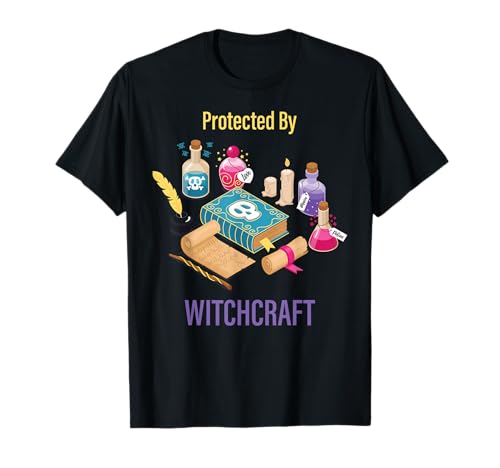 Protegido por brujería Satanismo Wiccan Pegan Psychic Magick Camiseta