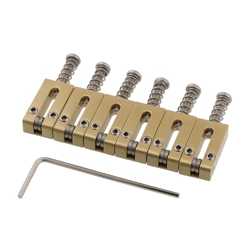 Solid Brass Guitar Bridge Roller Saddles - 10.5mm Tremolo Bridge Roller Saddles Set Replacement for ST TL Tele Strat Electric Guitar