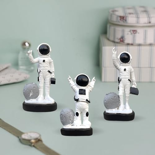 Image of Xtore 3 pcs Astronaut Statues for Home Decor (Pack of 3, Black & White)
