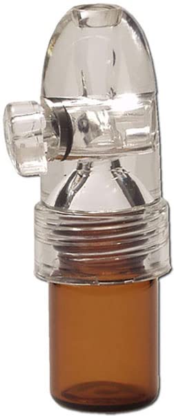 HEADNMORE® Dosatore acrilico Sniff Bottle 1,4 cm, altezza ca. 5,3 cm, trasparente con vetro marrone, 1 pezzo