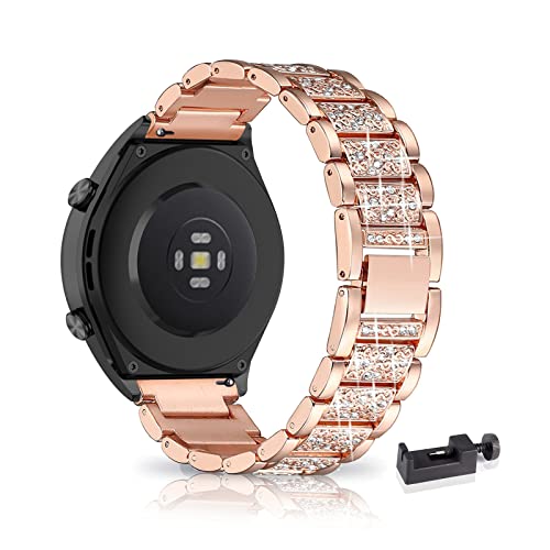 AireWiki Armband Kompatibel mit 20mm/ 22mm Watch Armband Edelstahl Für Herren Damen Elegant Metall Uhrenarmband Für 20mm/ 22mm Watch (Roségold,22mm)