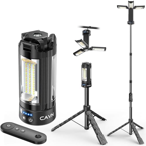 CAVN Rechargeable Camping Lights with Remote & Detachable Tripod Max