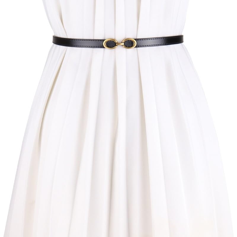 Women's Thin Waistband Cowhide Decorative Dress Shirt With Suit Waist Cinching Small Belt Women(D)2