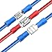 QTATAK 140Pcs Assorted Full Insulated U-Type Fork Red/Blue Terminal Set Electrical Wire Cable Crimp Spade Ring Connector Assortment Kit