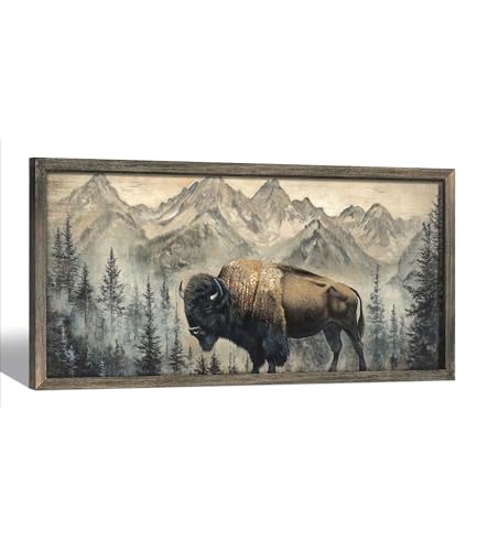 Wildlife Wall Art Framed Decor: Wild Animal Wood...