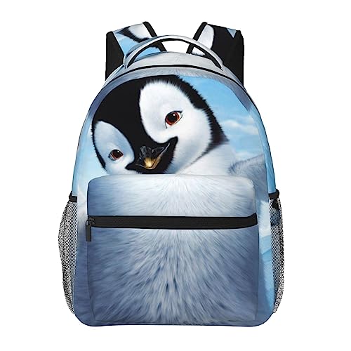 Sac à dos enfant imprimé pingouin et flamant rose avec zip