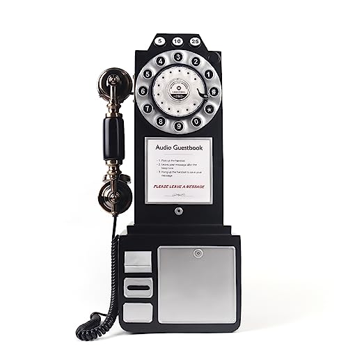 cojodopo Wedding Audio Guestbook Phone Booth, Audio Recorder GuestBook Telephone for Wedding (Black)
