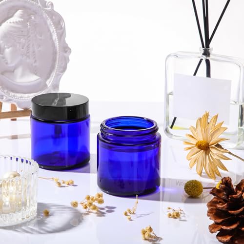 Image of Norme 36 Pcs 4 oz Glass Jars with Lids Cosmetic Jars, Black, Blue