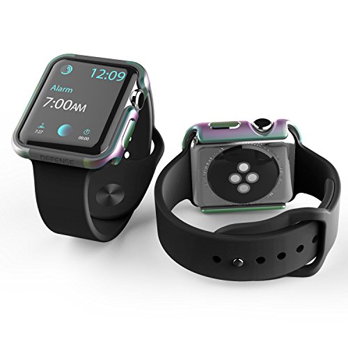 New 42mm Apple Watch Case, X-Doria Defense Edge Premium Aluminum & TPU Bumper Frame - Compatible with Apple Watch Series 1, Series 2, Series 3 and Nike+, (Iridescent)