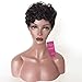 HOTKIS Human Hair Short Curly Wigs Short Pixie Wigs Short Human Hair Curly Wigs Human Hair Short Wigs for Black Women (Short Curly-black)