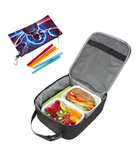 Astronaut Space Backpack Set for Boys Girls, Kids Bookbag Combo with Lunch Box Pencil Case for Elementary Middle School, Adjustable Straps Schoolbag for Age Children 6–183